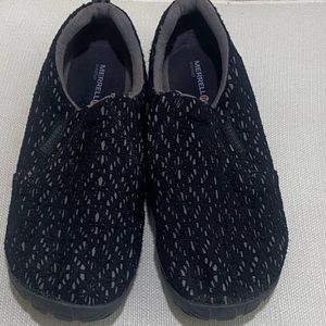 Merrell barefoot slip on womens 11 black mesh overlay sneaker minimalist walking